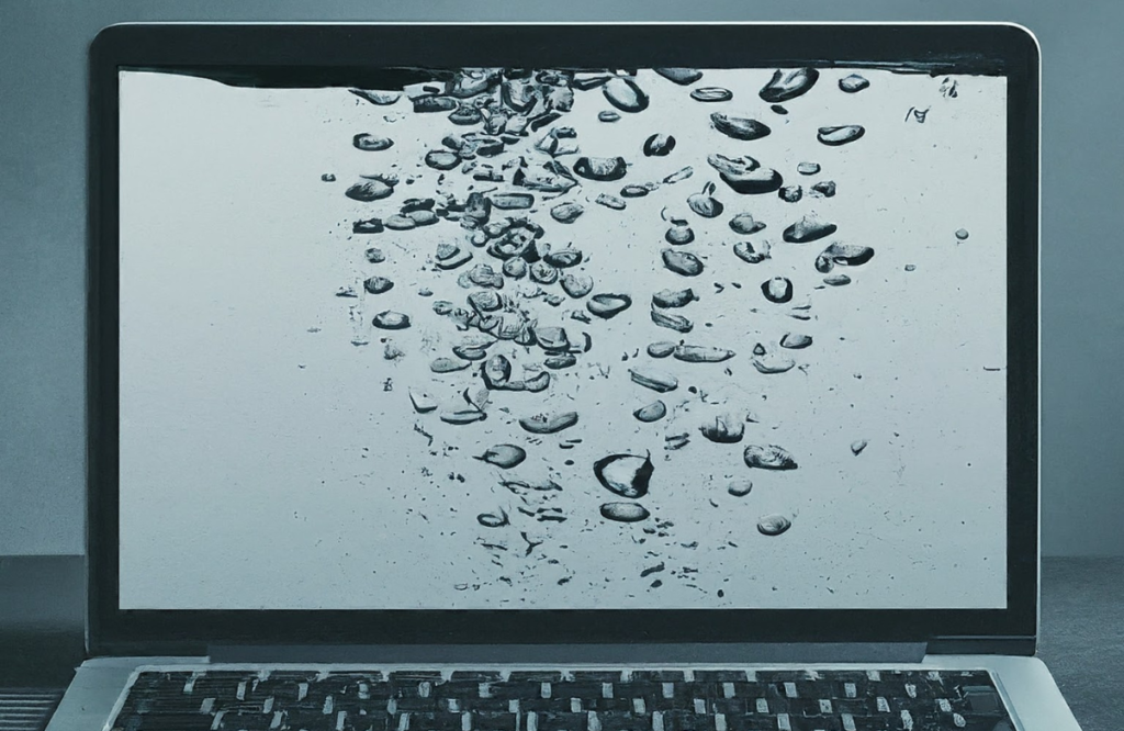 Water Damaged Laptop Screen